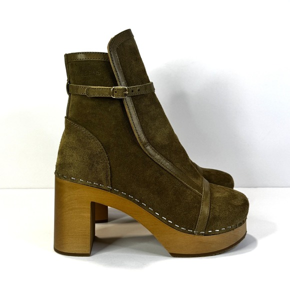 Swedish Hasbeens Sophisticated Jodhpur Clog Booties Sophia Heels EU size 38 NWOB